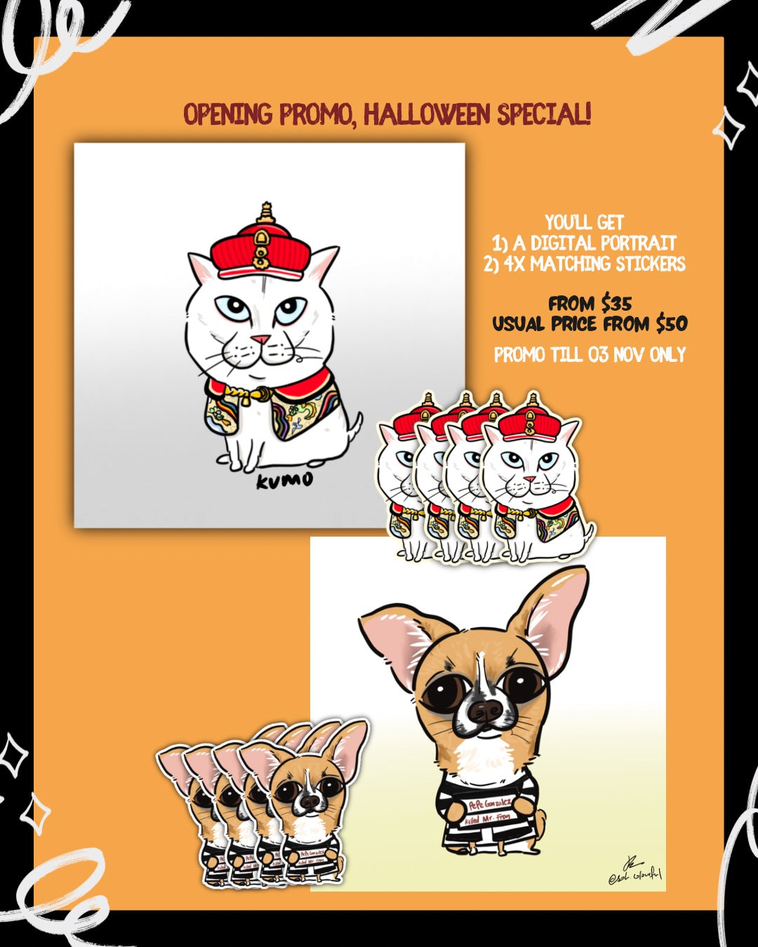 My Pet Would NEVER Wear This! 🎃| Custom Halloween Digital Pet Portrait with Stickers