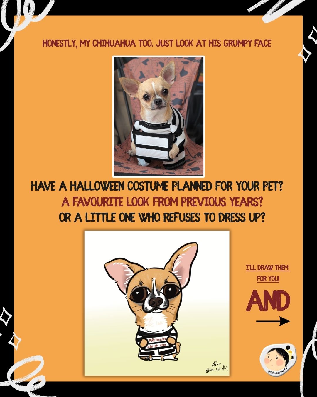 My Pet Would NEVER Wear This! 🎃| Custom Halloween Digital Pet Portrait with Stickers