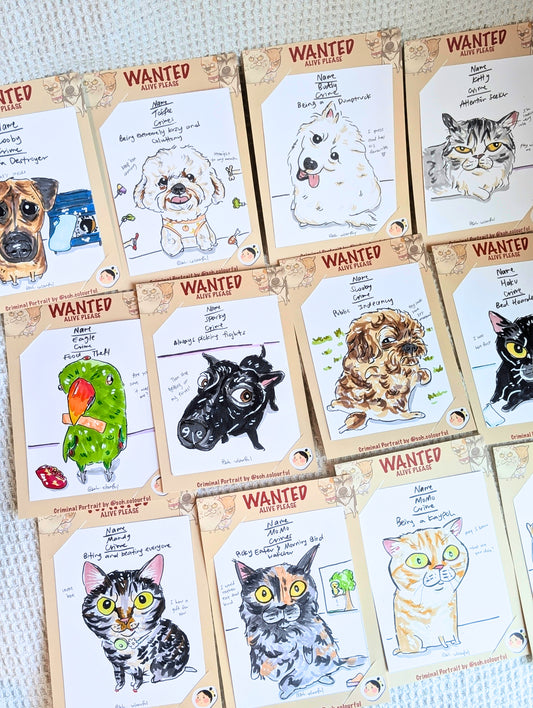 Criminal Pet Caricature, i draw your pets as WANTED criminals