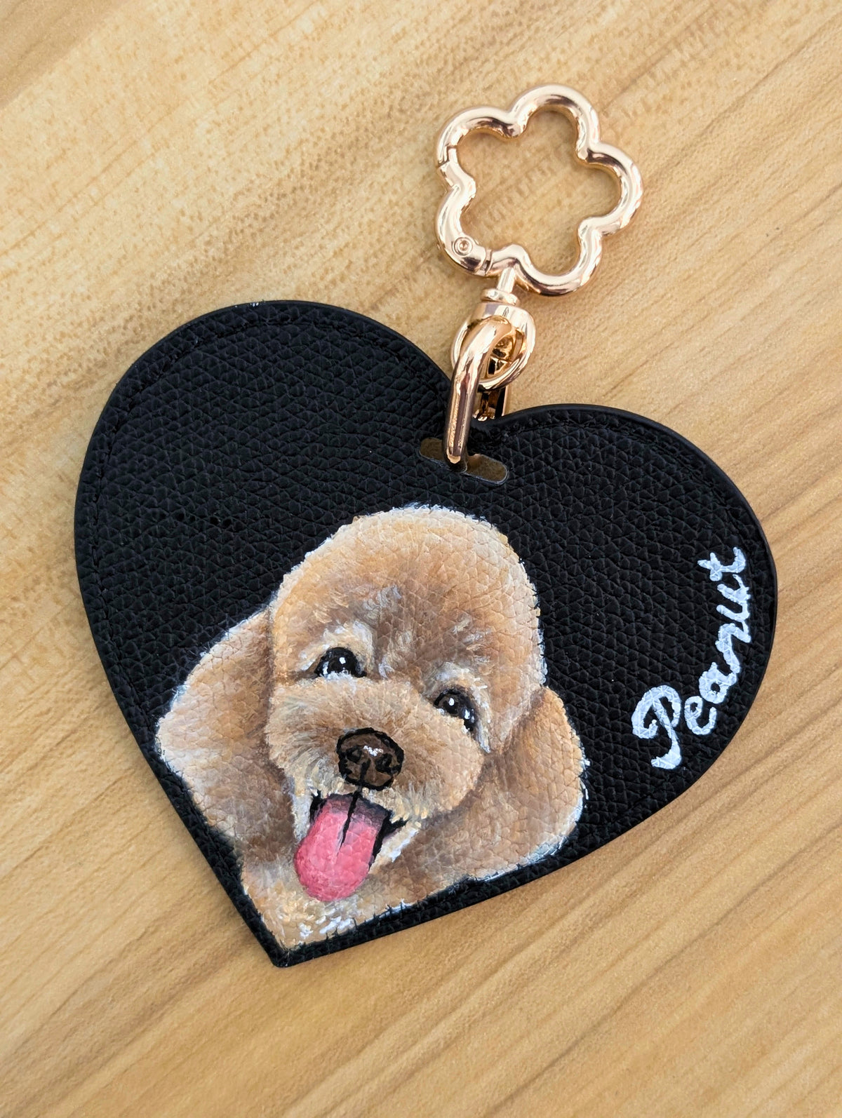 Furever in my Heart,  Hand-Painted Pet Portrait on Heart Tag