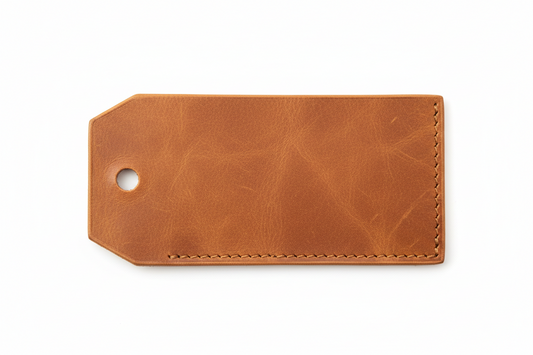 Pet portrait on leather tag