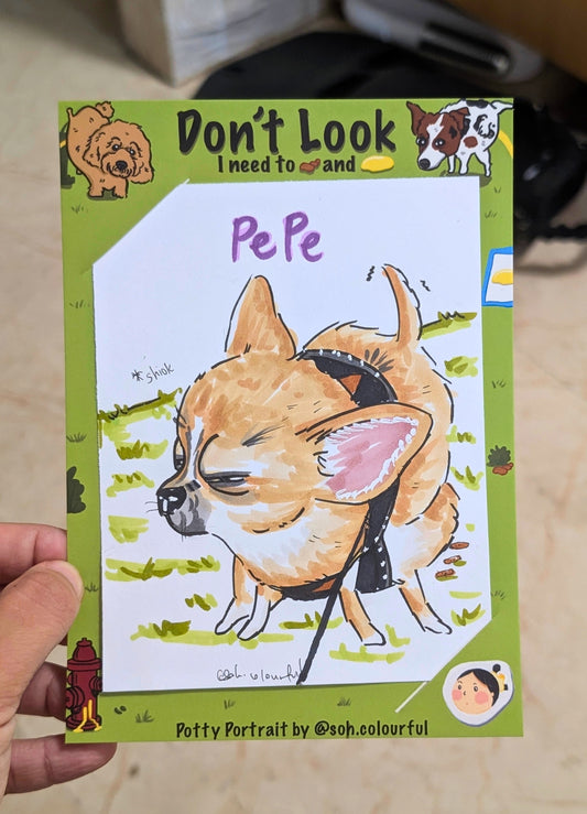 Potty Pet Portrait, I draw your pets pooping and peeing