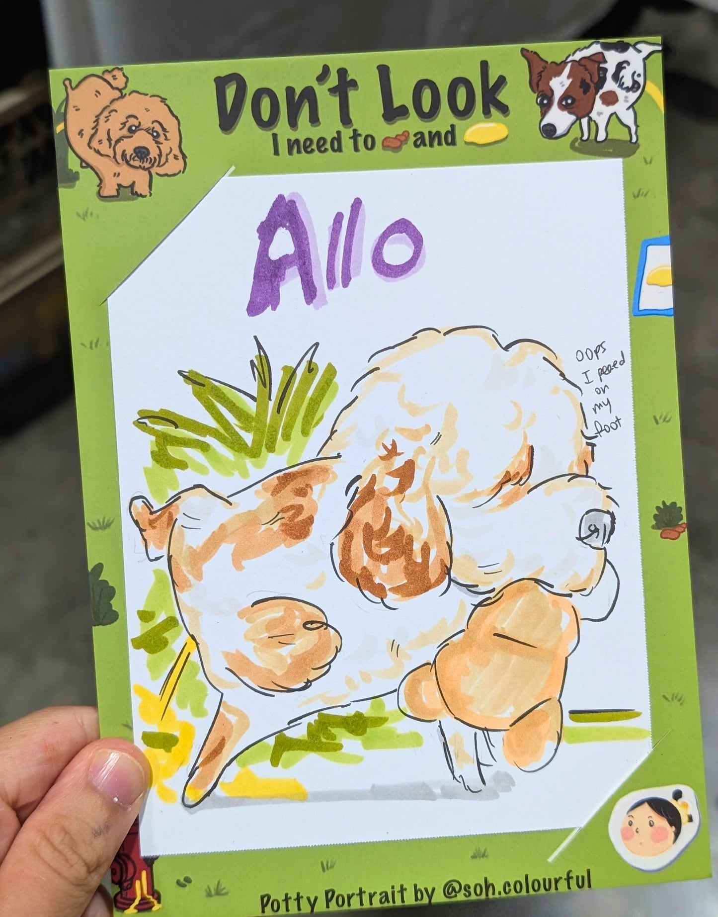 Potty Pet Portrait, I draw your pets pooping and peeing