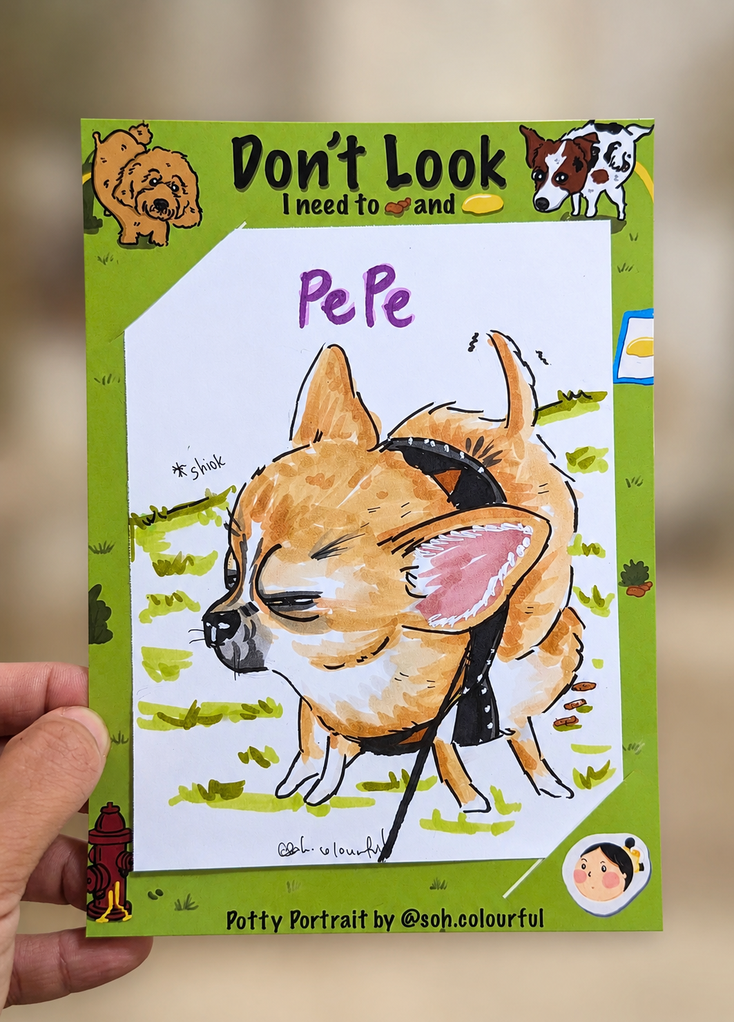 Potty Pet Caricature, I draw your pets pooping and peeing