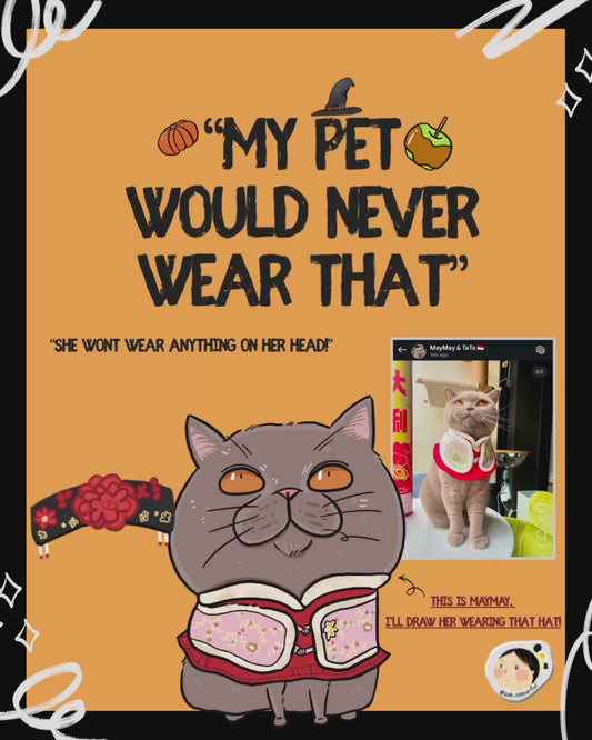 My Pet Would NEVER Wear This! 🎃| Custom Halloween Digital Pet Portrait with Stickers